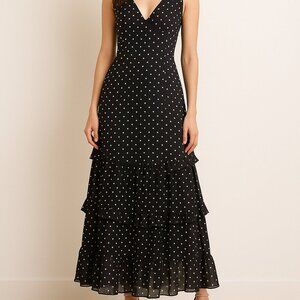 La Maison Talulah Polka Dot Tiered Ruffle Maxi Dress SAMPLE Size S